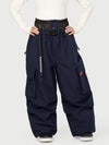 Women's Functional Street Utility Belt Cargo Multi Pocket Baggy Snow Pants