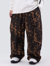 Men's Double Knee Mountain Freestyle Leopard Baggy Snow Pants