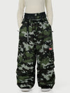 Women's Functional Street Utility Belt Cargo Multi Pocket Baggy Snow Pants