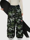 Women's Functional Street Utility Belt Cargo Multi Pocket Baggy Snow Pants