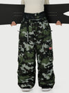 Women's Functional Street Utility Belt Cargo Multi Pocket Baggy Snow Pants