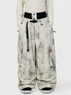 Women's Functional Street Utility Belt Cargo Multi Pocket Baggy Snow Pants