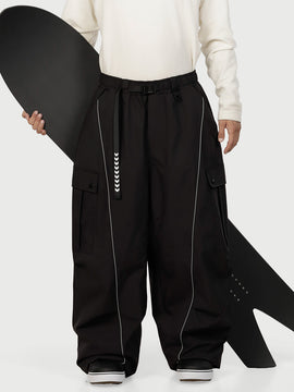 Men's Wild Motion Reflective Cargo Pockets Extra Baggy Snow Pants
