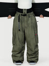 Women's Functional Street Utility Belt Cargo Multi Pocket Baggy Snow Pants