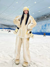 Women's North White Velvet Snow Jacket & Pants Set