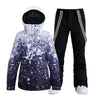 Women's SMN Mountain Freeze Colorful Print Waterproof Winter Snowboard Suit