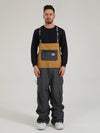 Women's Unisex Gsou Snow PowSlayer Colorblock Cargo Snow Bibs Pants