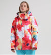 Women's SMN Mountain Freeze Colorful Print Waterproof Winter Snowboard Jacket