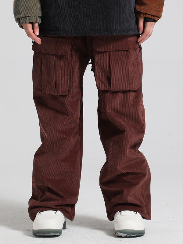 Men s Gsou Snow Corduroy Cargo Plain Waterproof Cargo Snow Pants Snowverb Australia