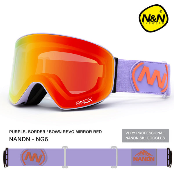 Pink Unisex Nandn Skyline Ski/Snowboard Goggles